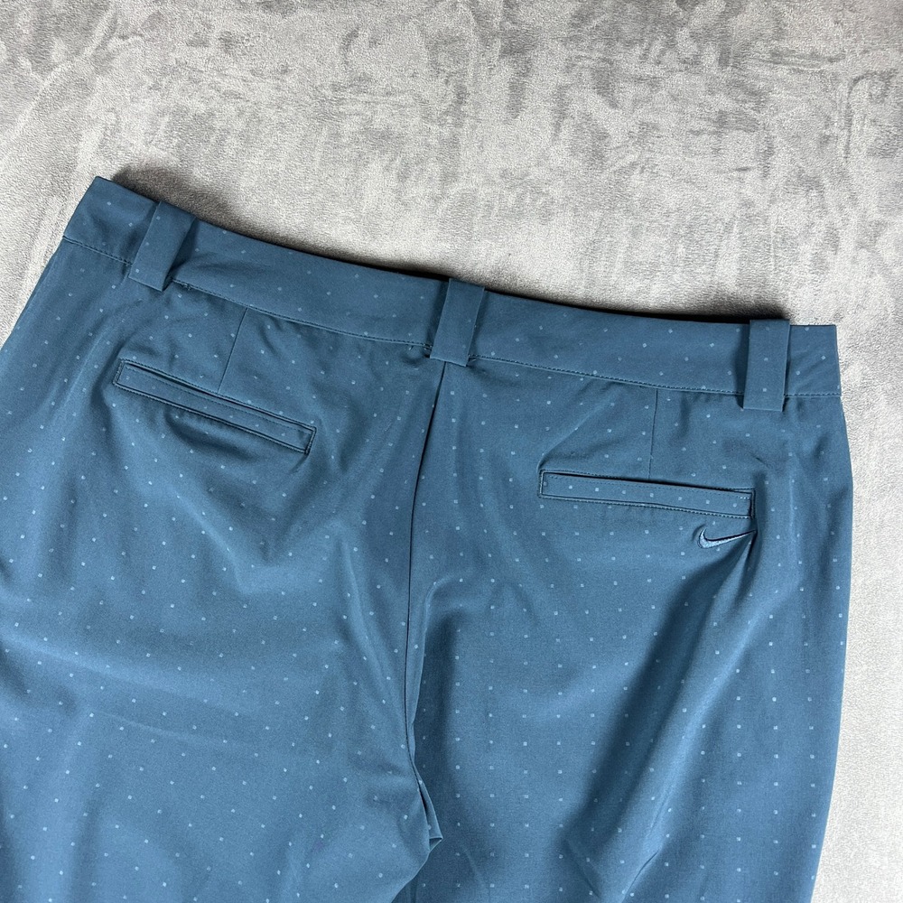 Nike Golf Tour Performance Dri-FIT Pants Womens 12 Blue Tonal Dot Zipper Pockets - Picture 8 of 12